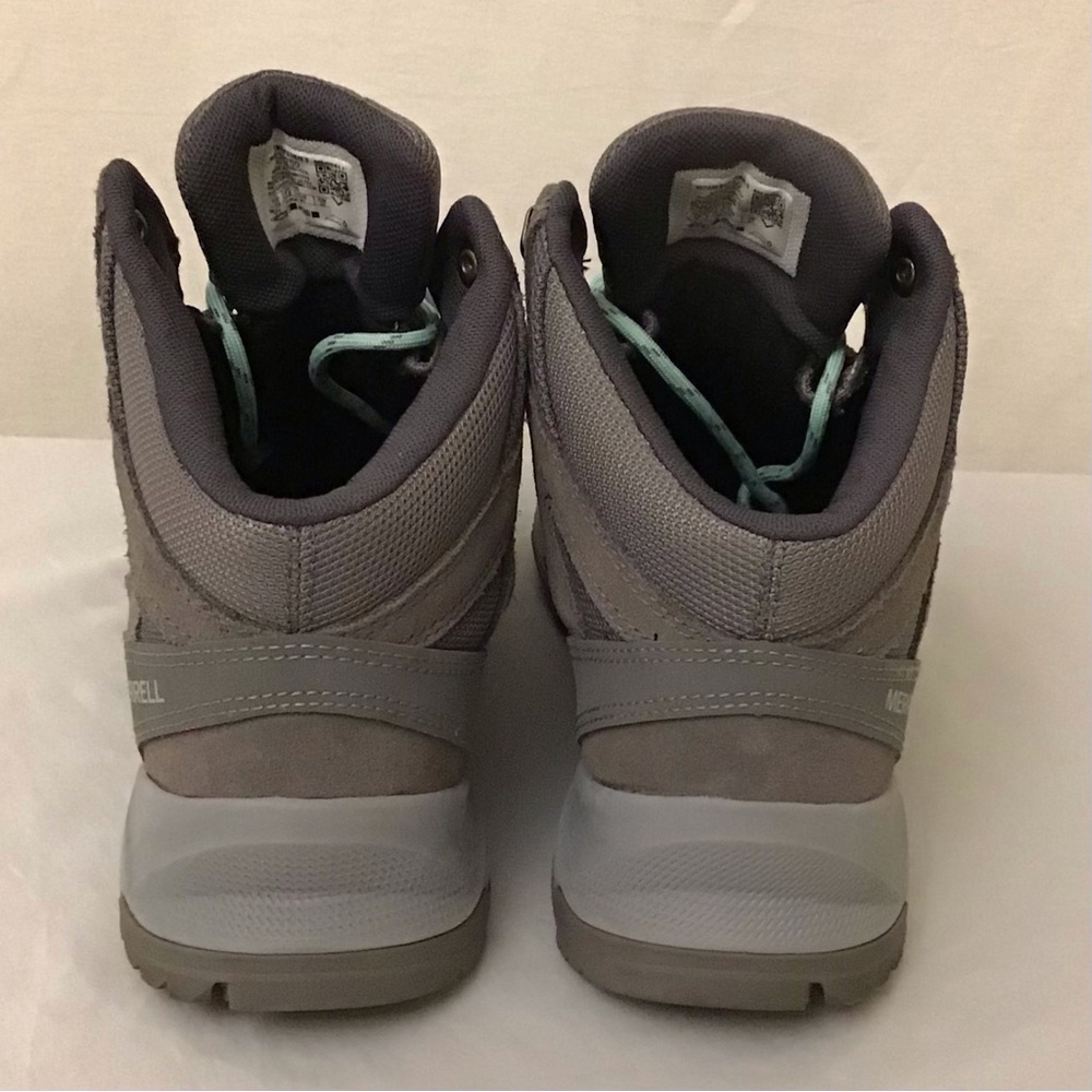 Merrell 10 Women's Erie Mid Waterproof Hiking Boots Gray Shoes *Missing Insoles* - Picture 6 of 12